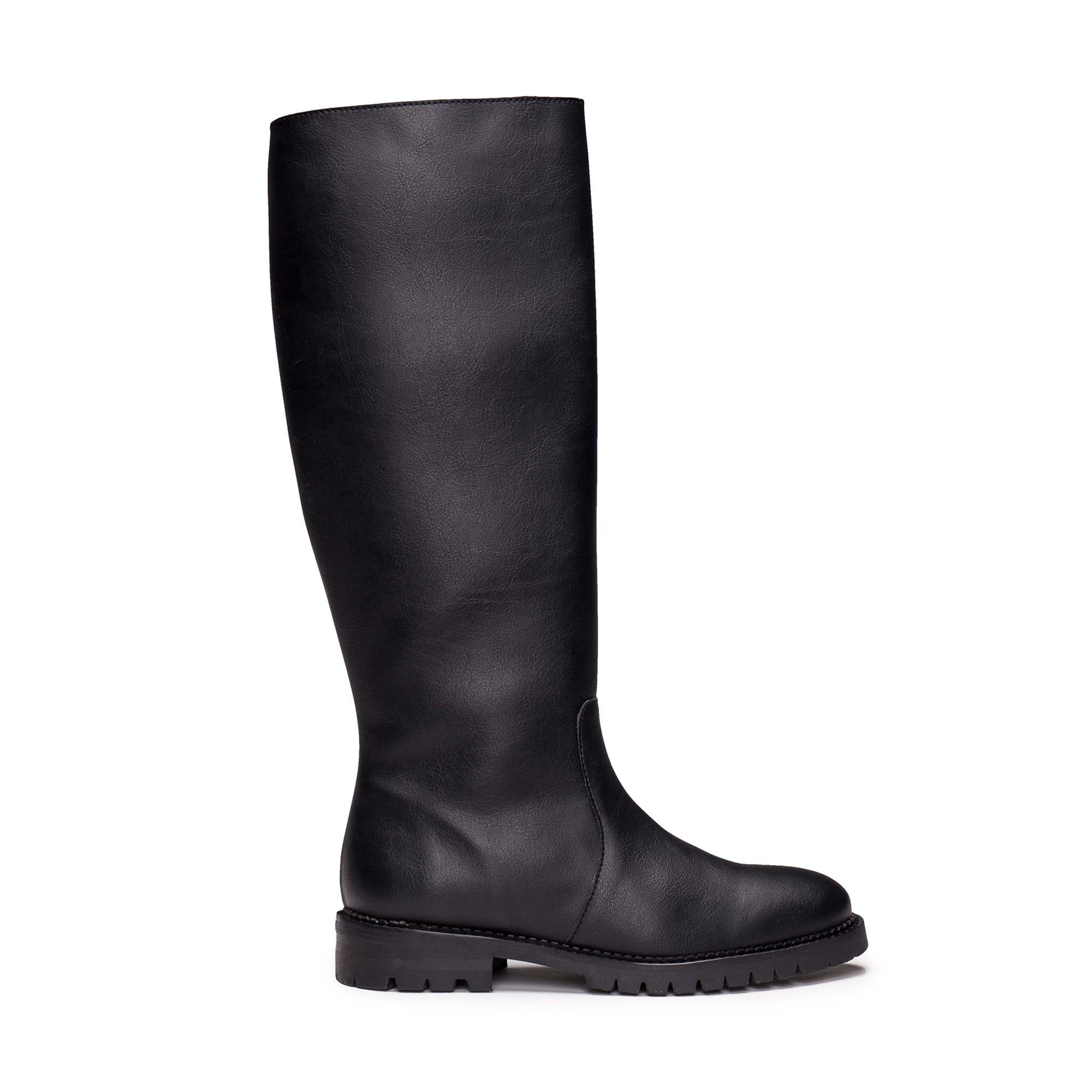 Vegan boot knee shaft smart minimalist elegant confident breathable lined lugged sole | NAE