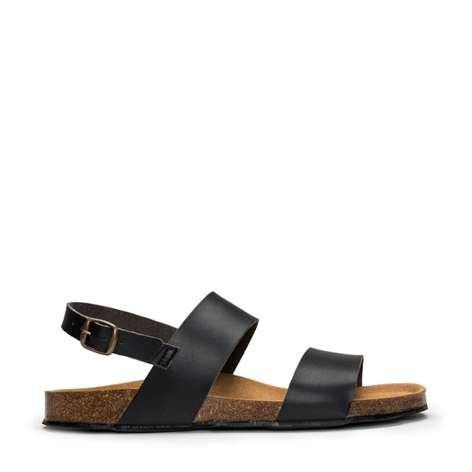 Flat Slingback on Vegan Leather Buckle-Up Breathable Padded Recycled Tires Sole | NAE