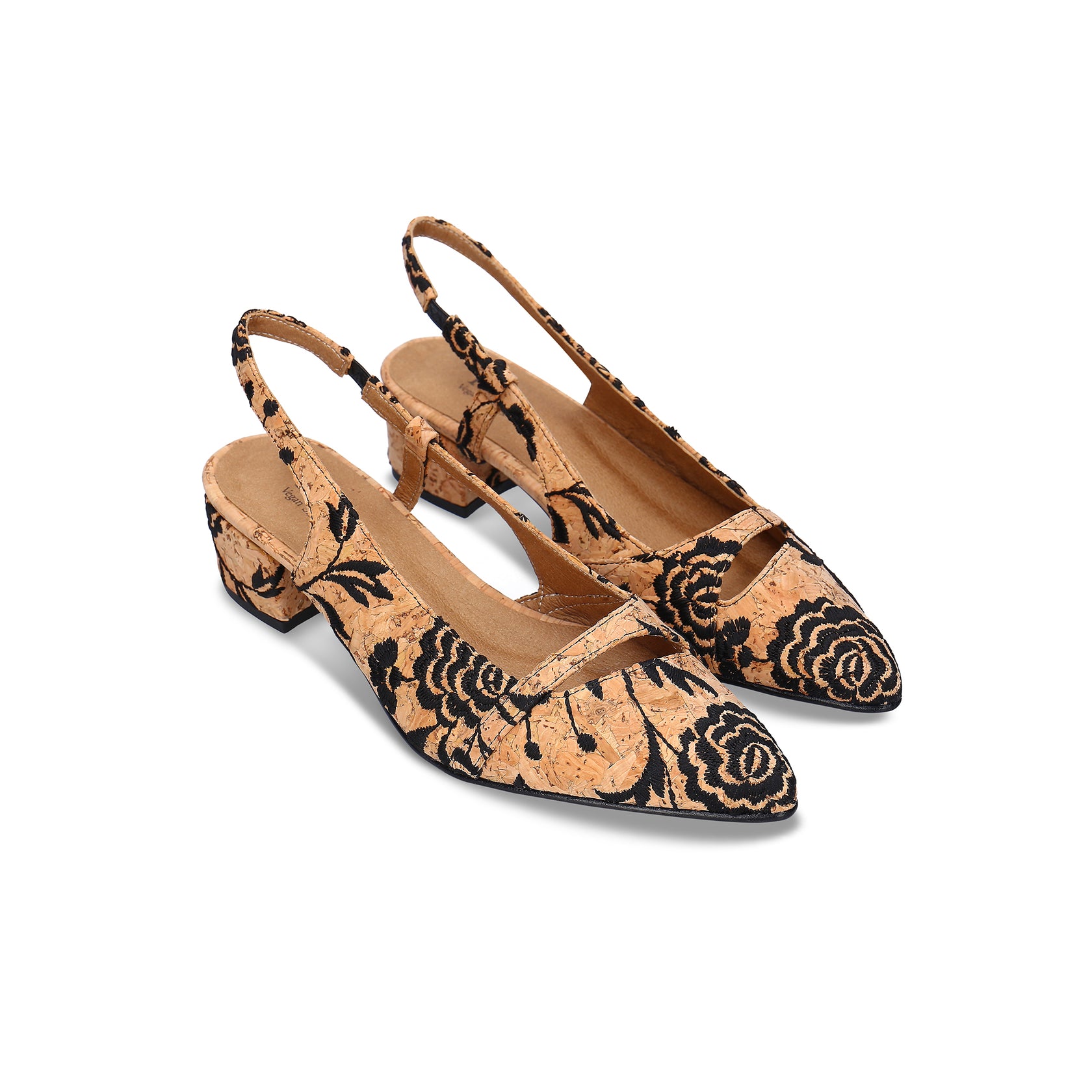ZURIE chaussures vegan à talon bloc bas en liège